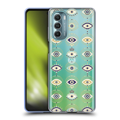 Cat Coquillette Linear White Evil Eyes Pattern Soft Gel Case for Motorola Moto G Stylus 5G (2022)