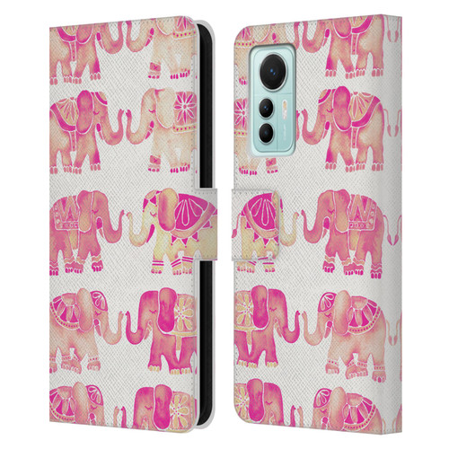 Cat Coquillette Animals 2 Pink Elephants Leather Book Wallet Case Cover For Xiaomi 12 Lite