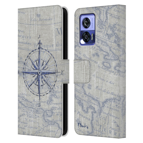 Paul Brent Nautical Vintage Compass Leather Book Wallet Case Cover For Motorola Edge 30 Neo 5G