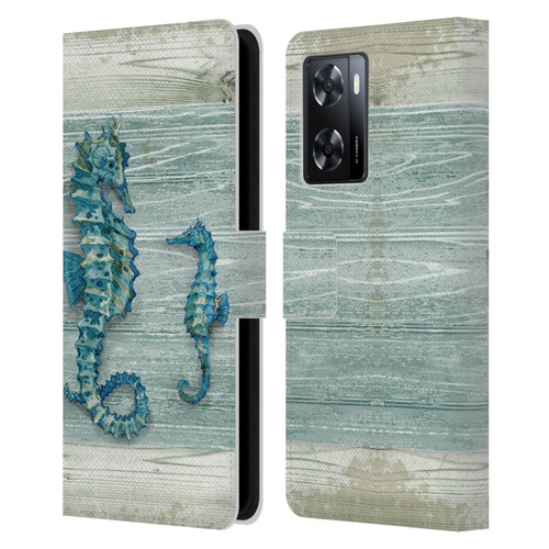 Paul Brent Sea Creatures Seahorse Leather Book Wallet Case Cover For OPPO A57s