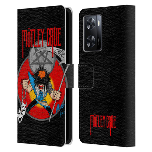 Motley Crue Key Art Allister Leather Book Wallet Case Cover For OPPO A57s