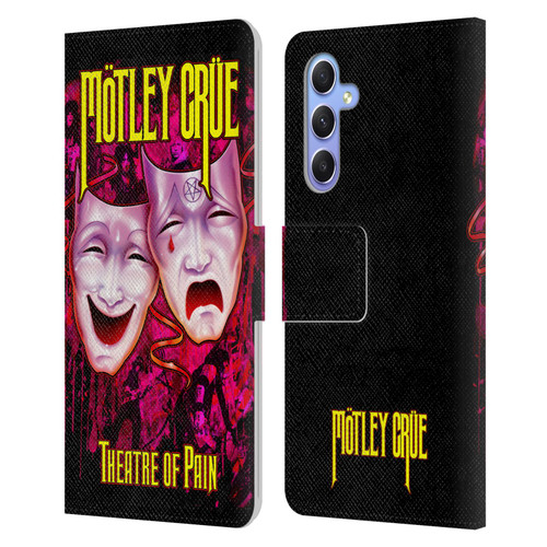 Motley Crue Key Art Theater Of Pain Leather Book Wallet Case Cover For Samsung Galaxy A34 5G