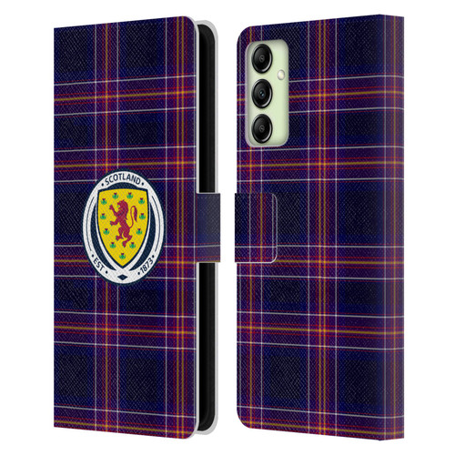Scotland National Football Team Logo 2 Tartan Leather Book Wallet Case Cover For Samsung Galaxy A14 5G