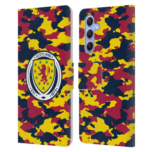 Scotland National Football Team Logo 2 Camouflage Leather Book Wallet Case Cover For Samsung Galaxy A34 5G