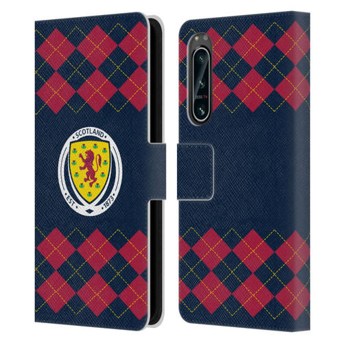 Scotland National Football Team Logo 2 Argyle Leather Book Wallet Case Cover For Sony Xperia 5 IV