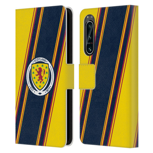 Scotland National Football Team Logo 2 Stripes Leather Book Wallet Case Cover For Sony Xperia 5 IV