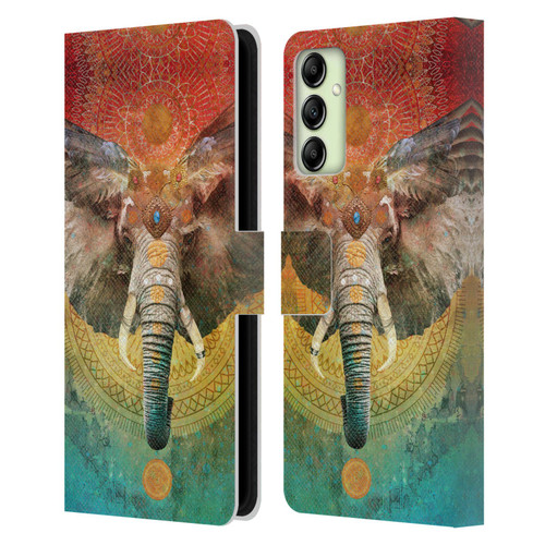 Jena DellaGrottaglia Animals Elephant Leather Book Wallet Case Cover For Samsung Galaxy A14 5G