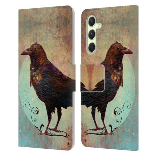 Jena DellaGrottaglia Animals Crow Leather Book Wallet Case Cover For Samsung Galaxy A54 5G