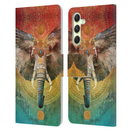 Jena DellaGrottaglia Animals Elephant Leather Book Wallet Case Cover For Samsung Galaxy A54 5G