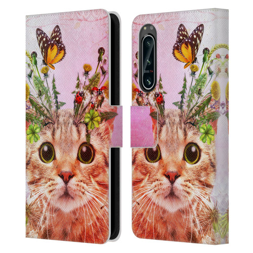 Jena DellaGrottaglia Animals Kitty Leather Book Wallet Case Cover For Sony Xperia 5 IV