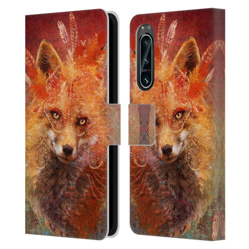 Jena DellaGrottaglia Animals Fox Leather Book Wallet Case Cover For Sony Xperia 5 IV