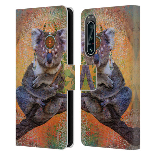 Jena DellaGrottaglia Animals Koala Leather Book Wallet Case Cover For Sony Xperia 5 IV