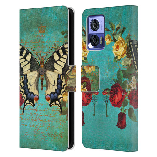 Jena DellaGrottaglia Insects Butterfly Garden Leather Book Wallet Case Cover For Motorola Edge 30 Neo 5G