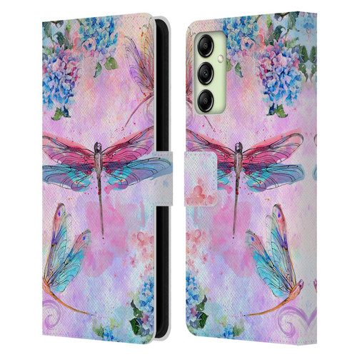 Jena DellaGrottaglia Insects Dragonflies Leather Book Wallet Case Cover For Samsung Galaxy A14 5G