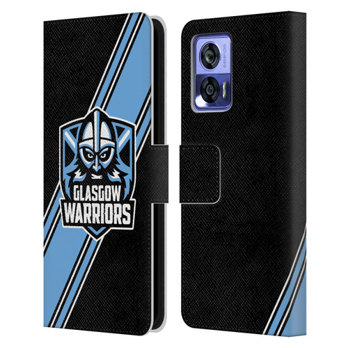 Glasgow Warriors Logo 2 Diagonal Stripes Leather Book Wallet Case Cover For Motorola Edge 30 Neo 5G