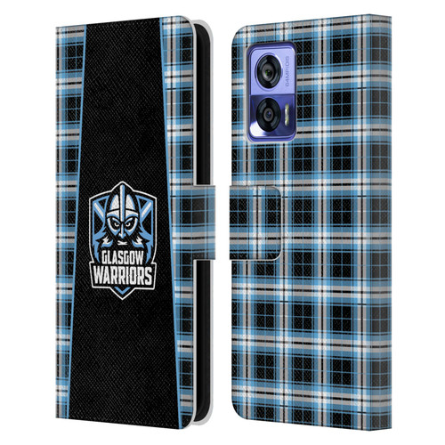 Glasgow Warriors Logo 2 Tartan Leather Book Wallet Case Cover For Motorola Edge 30 Neo 5G