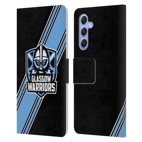 Glasgow Warriors Logo 2 Diagonal Stripes Leather Book Wallet Case Cover For Samsung Galaxy A34 5G