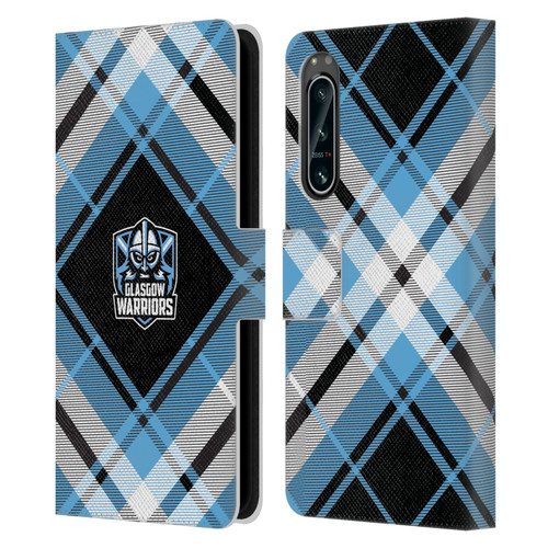 Glasgow Warriors Logo 2 Diagonal Tartan Leather Book Wallet Case Cover For Sony Xperia 5 IV