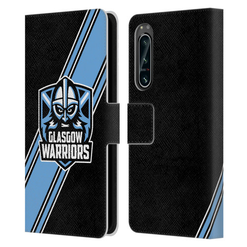 Glasgow Warriors Logo 2 Diagonal Stripes Leather Book Wallet Case Cover For Sony Xperia 5 IV