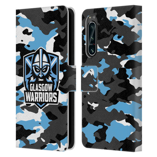 Glasgow Warriors Logo 2 Camouflage Leather Book Wallet Case Cover For Sony Xperia 5 IV