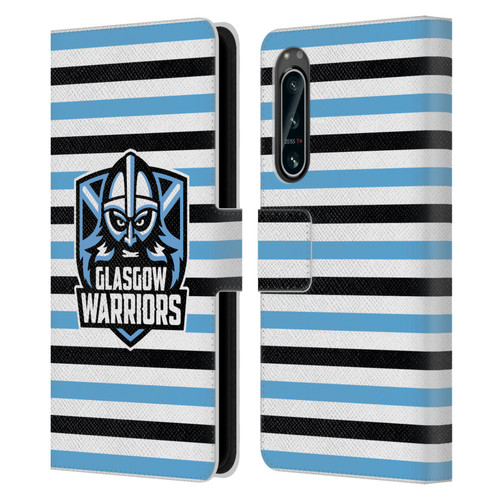 Glasgow Warriors Logo 2 Stripes 2 Leather Book Wallet Case Cover For Sony Xperia 5 IV
