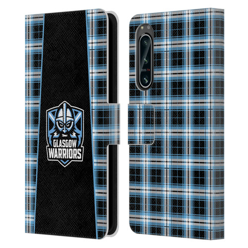 Glasgow Warriors Logo 2 Tartan Leather Book Wallet Case Cover For Sony Xperia 5 IV