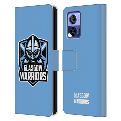 Glasgow Warriors Logo Plain Blue Leather Book Wallet Case Cover For Motorola Edge 30 Neo 5G