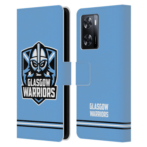Glasgow Warriors Logo Stripes Blue Leather Book Wallet Case Cover For OPPO A57s
