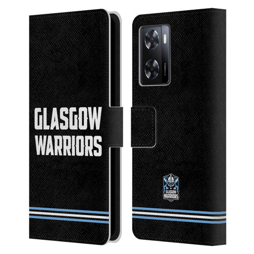 Glasgow Warriors Logo Text Type Black Leather Book Wallet Case Cover For OPPO A57s
