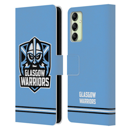 Glasgow Warriors Logo Stripes Blue Leather Book Wallet Case Cover For Samsung Galaxy A14 5G