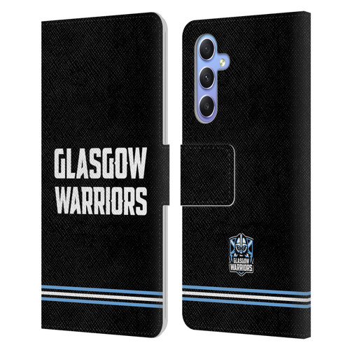 Glasgow Warriors Logo Text Type Black Leather Book Wallet Case Cover For Samsung Galaxy A34 5G