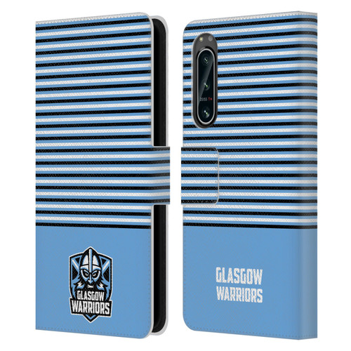 Glasgow Warriors Logo Stripes Blue 2 Leather Book Wallet Case Cover For Sony Xperia 5 IV