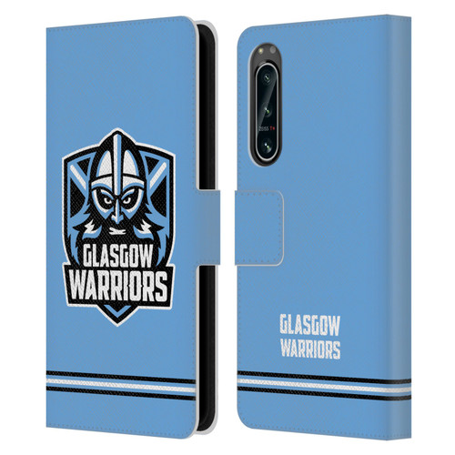 Glasgow Warriors Logo Stripes Blue Leather Book Wallet Case Cover For Sony Xperia 5 IV