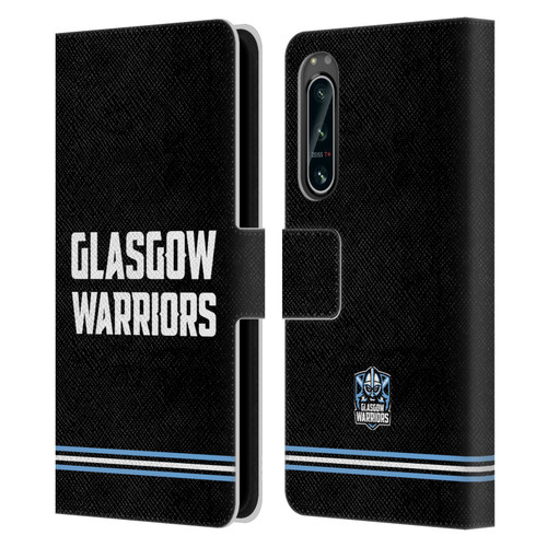 Glasgow Warriors Logo Text Type Black Leather Book Wallet Case Cover For Sony Xperia 5 IV