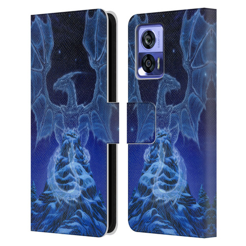 Ed Beard Jr Dragons Winter Spirit Leather Book Wallet Case Cover For Motorola Edge 30 Neo 5G