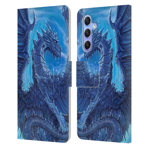 Ed Beard Jr Dragons Glacier Leather Book Wallet Case Cover For Samsung Galaxy A34 5G
