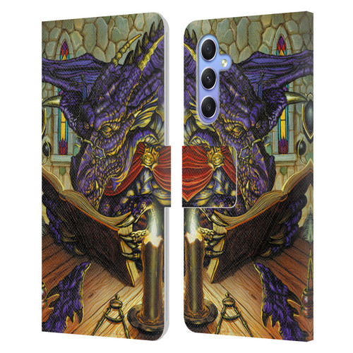 Ed Beard Jr Dragons A Good Book Leather Book Wallet Case Cover For Samsung Galaxy A34 5G