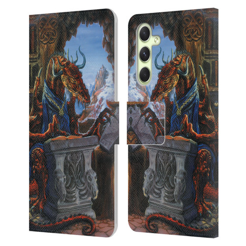 Ed Beard Jr Dragons Ancient Scholar Leather Book Wallet Case Cover For Samsung Galaxy A54 5G