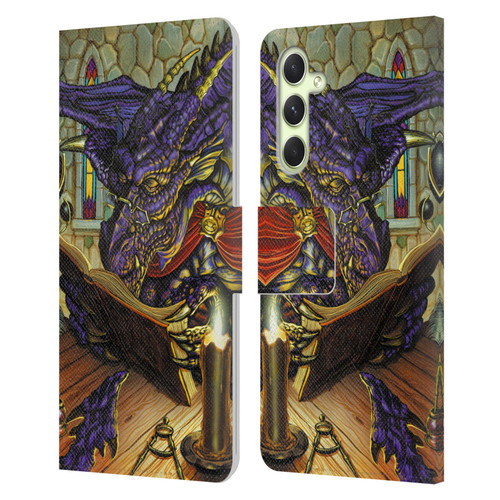 Ed Beard Jr Dragons A Good Book Leather Book Wallet Case Cover For Samsung Galaxy A54 5G