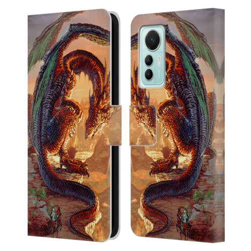 Ed Beard Jr Dragons Bravery Misplaced Leather Book Wallet Case Cover For Xiaomi 12 Lite