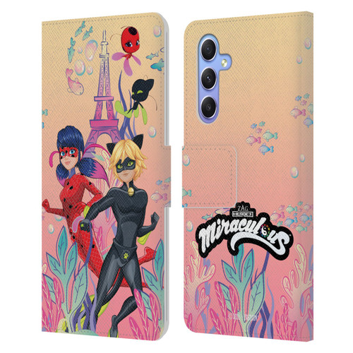 Miraculous Tales of Ladybug & Cat Noir Aqua Ladybug Aqua Power Leather Book Wallet Case Cover For Samsung Galaxy A34 5G