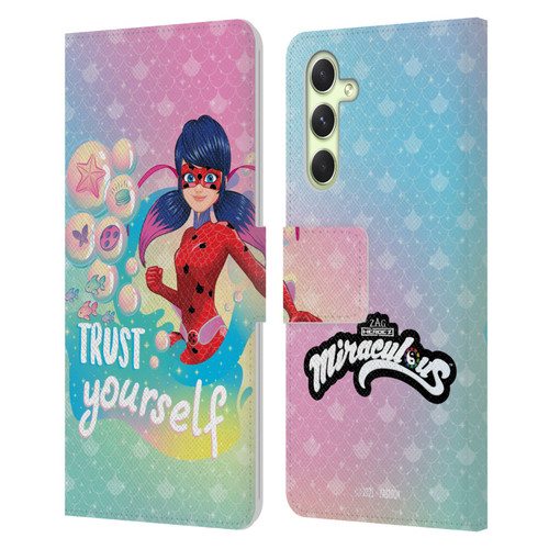 Miraculous Tales of Ladybug & Cat Noir Aqua Ladybug Trust Yourself Leather Book Wallet Case Cover For Samsung Galaxy A54 5G