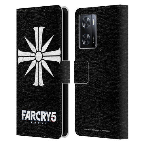 Far Cry 5 Key Art And Logo Distressed Look Cult Emblem Leather Book Wallet Case Cover For OPPO A57s