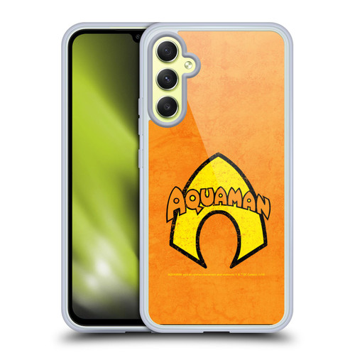 Aquaman DC Comics Logo Classic Distressed Look Soft Gel Case for Samsung Galaxy A34 5G