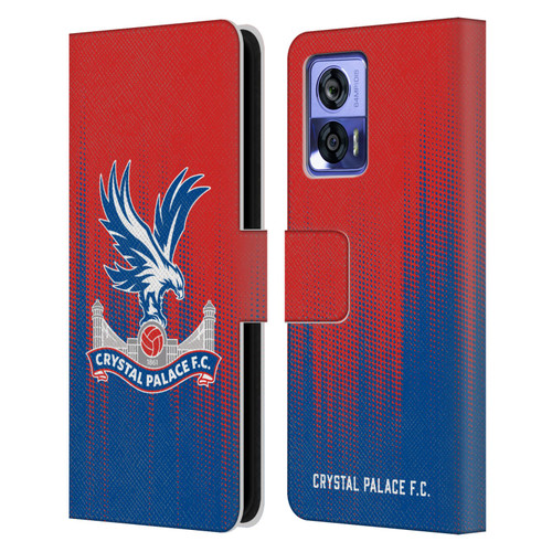 Crystal Palace FC Crest Halftone Leather Book Wallet Case Cover For Motorola Edge 30 Neo 5G
