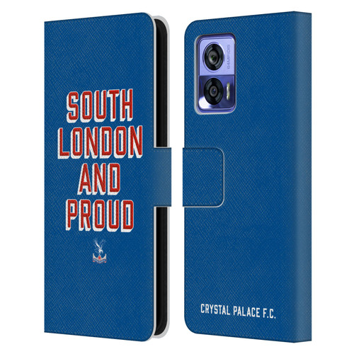 Crystal Palace FC Crest South London And Proud Leather Book Wallet Case Cover For Motorola Edge 30 Neo 5G