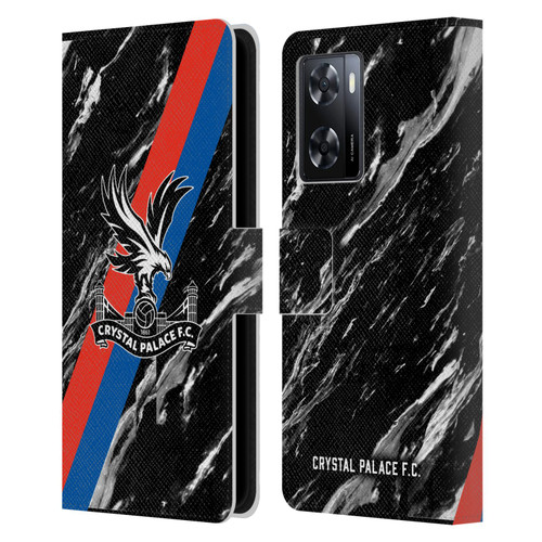 Crystal Palace FC Crest Black Marble Leather Book Wallet Case Cover For OPPO A57s