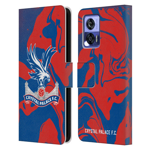 Crystal Palace FC Crest Red And Blue Marble Leather Book Wallet Case Cover For Motorola Edge 30 Neo 5G