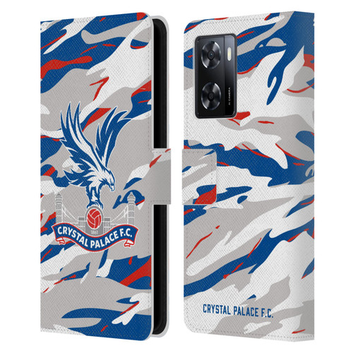 Crystal Palace FC Crest Camouflage Leather Book Wallet Case Cover For OPPO A57s