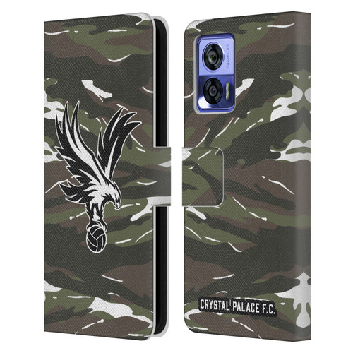 Crystal Palace FC Crest Woodland Camouflage Leather Book Wallet Case Cover For Motorola Edge 30 Neo 5G